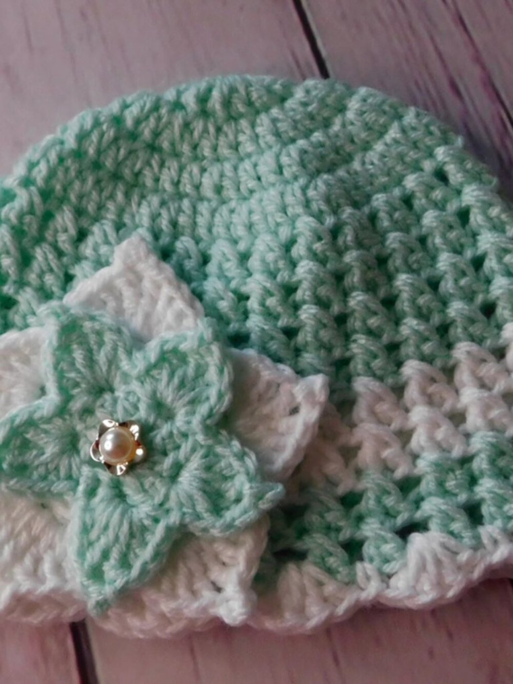 Crochet Baby Hat, Handmade Hat, Baby Shower Gift, Photo Prop, Flower Hat